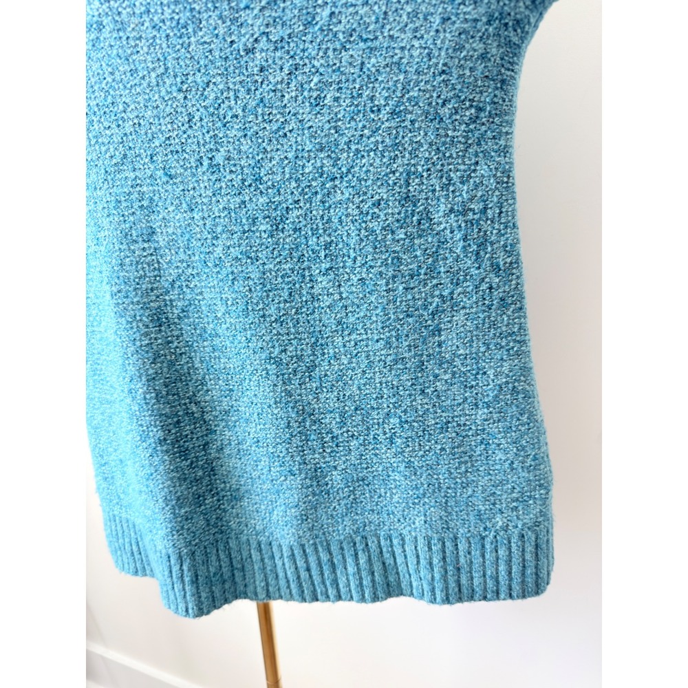 J. Jill Womens Turquoise Blue Marled V-Neck Knit Pullover Sweater Size Large - Picture 6 of 14